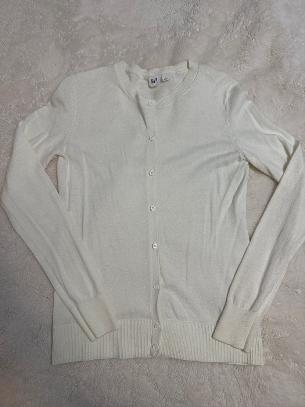 GAP Women's Ivory Button-Front Cotton Cardigan NWOT